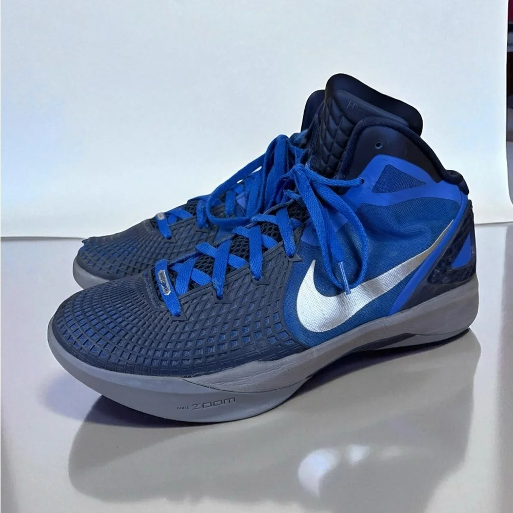 Nike Zoom Hyperdunk 2011 Premium Basketball Shoes Blue Silver Men’s Size 11.5